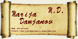 Marija Damjanov vizit kartica
